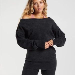 Whitney Simmons X Gymshark oversized eyelash knit sweater in black